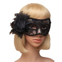 Ladies Black Lace Flower Venetian Masquerade Eye Mask Halloween Party Supplies   292666234758